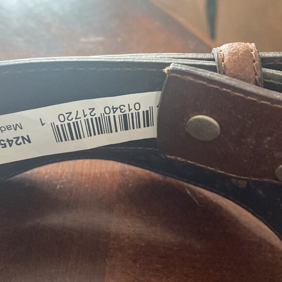 NWT Nocona concho leather brown size 42 men’s belt - Picture 3 of 8